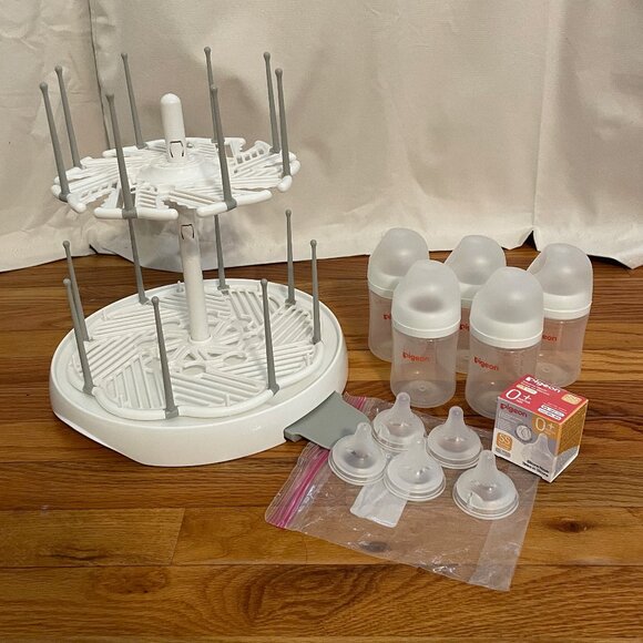Pigeon Baby Bottle and Munchkin Drying Rack 6+-Piece Lot - Picture 1 of 6